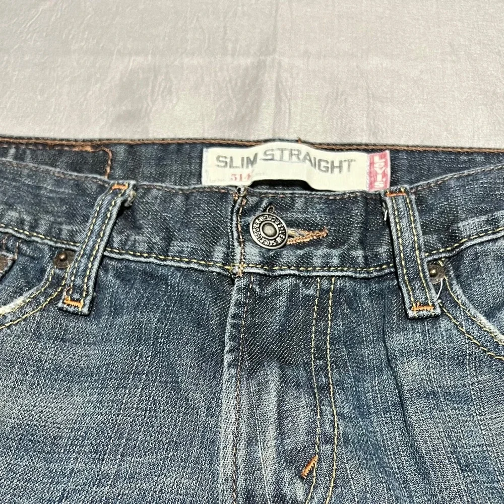 Levis 514 Slim Straight Mens Jeans Blue Medium Wash 29x32 100% Cotton Denim